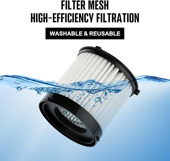 ReliaRoads RCSV-20 Vacuum Filter Replacement for ReliaRoads 20V Cordless Wet/Dry Vac