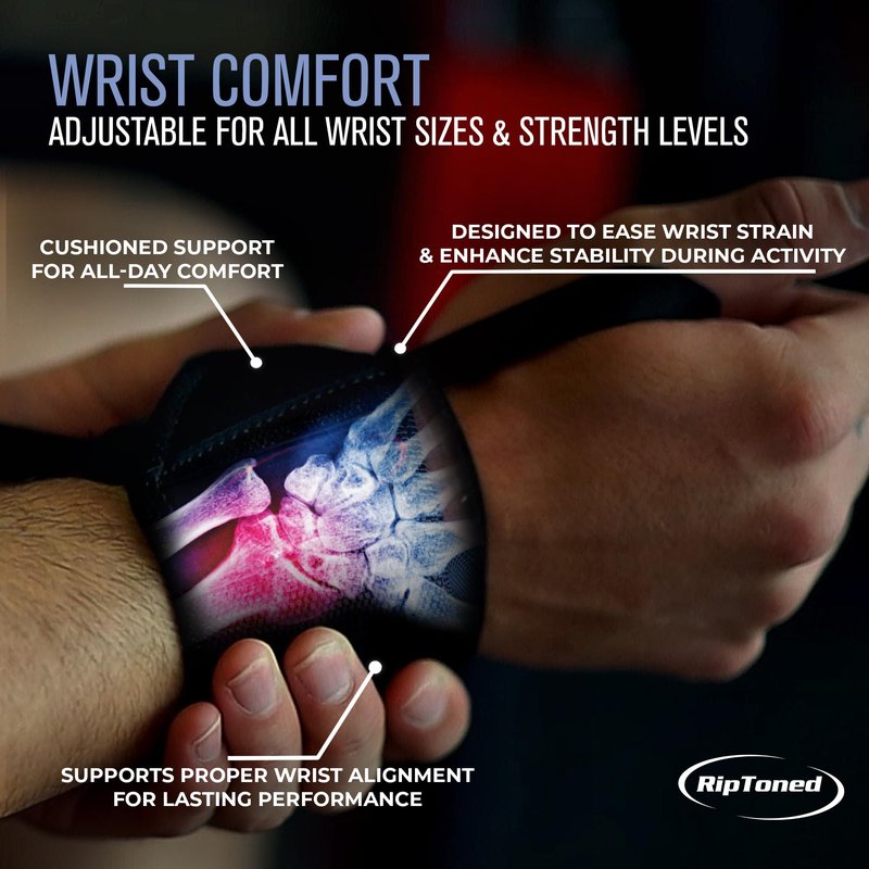 Rip Toned Wrist Wraps for Weightlifting – USPA & USAPL Approved 18" Wrist Straps for Powerlifting – Adjustable, Durable Gym Wraps with Thumb Loop – Quality Support for Men & Women – Red Flex