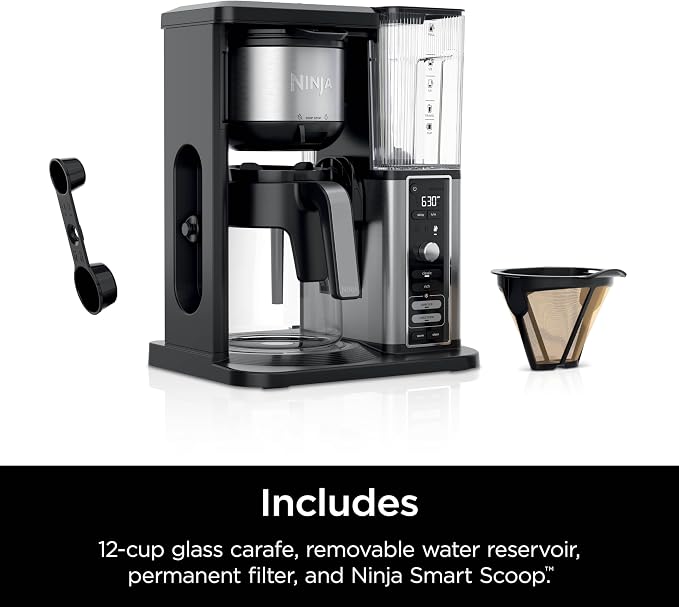 Ninja Hot & Iced XL Coffee Maker with Rapid Cold Brew, Black, CM371 | 4 Brew Styles, 8 Sizes Small Cup to Travel Mug, Single-Serve Coffee Brewer, 12-Cup Carafe, Removable Reservoir