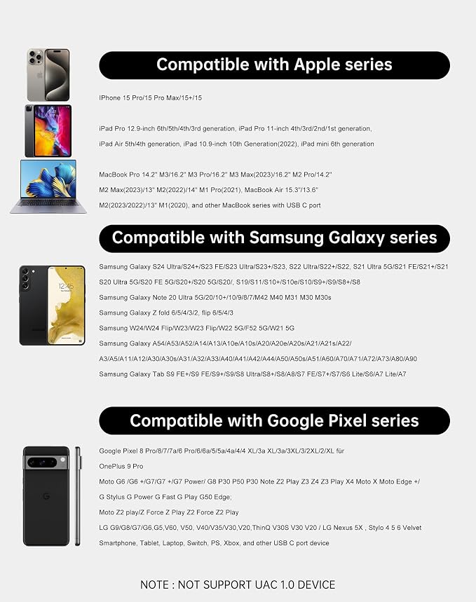 FHG USB C Headphones for Samsung Galaxy S24 S23 S22, AI Noise Canceling Type C Earbuds with Mic for Call, Hi-Res Audio USB C Earphones with DAC 384KHz/32bit, Comfortable Fit for iPhone 15 iPhone 16