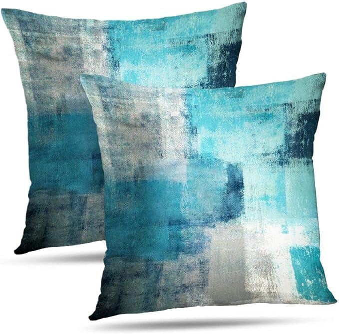 Throw Pillow Covers for Couch, 18x18 Inch, 2 Pack, Turquoise | Decorative Throw Pillow Covers Cushion Covers for Couch Bedroom Sofa Living Room