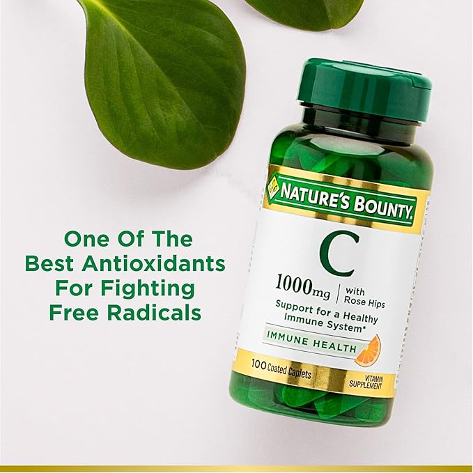 Nature's Bounty Vitamin C 1000mg, Immune Support Supplement, Powerful Antioxidant, 2 Pack, 100 Caplets