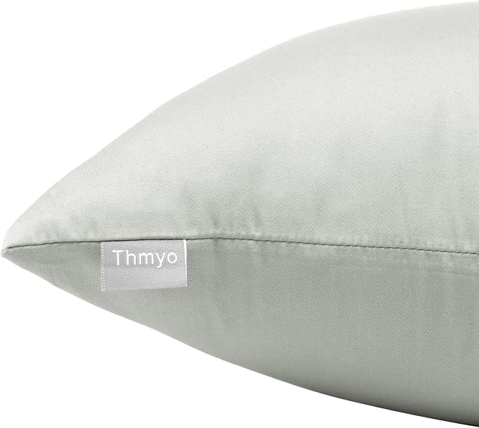 Thmyo 4-Pack 100% Cotton Comfortable Solid Decorative Throw Pillow Case Square Cushion Cover Pillowcase Sublimation Blank Pillow Covers DIY Throw Pillowcase for Sofa Bedroom(22x22 inch/ 55x55cm,Grey)