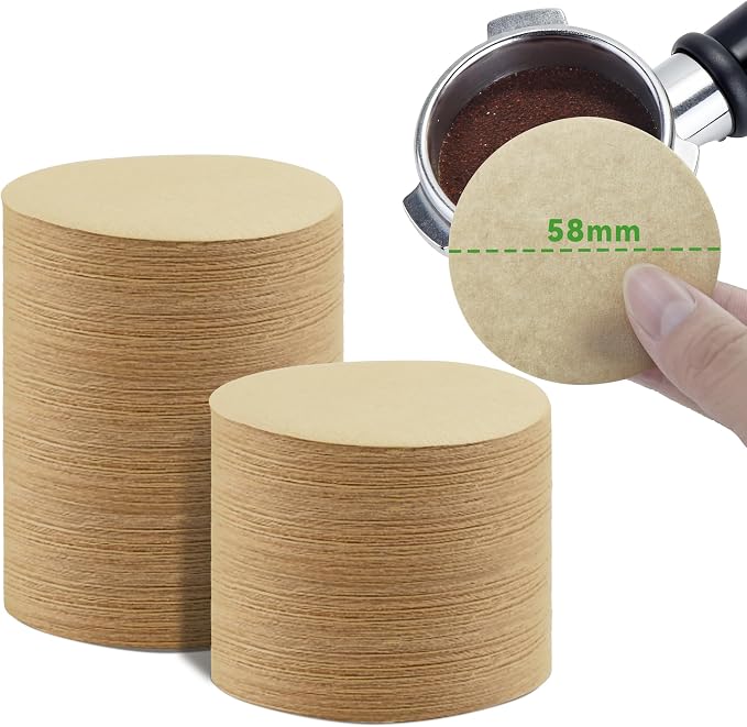 1000 Pcs Round Espresso Filter Paper for 58mm Puck Screen, 58mm Portafilter | Unbleached Disposable Coffee Filter Paper, Tear-Resistant, Convenient Accessibility, Less Residue Buildup, Daily Affordable