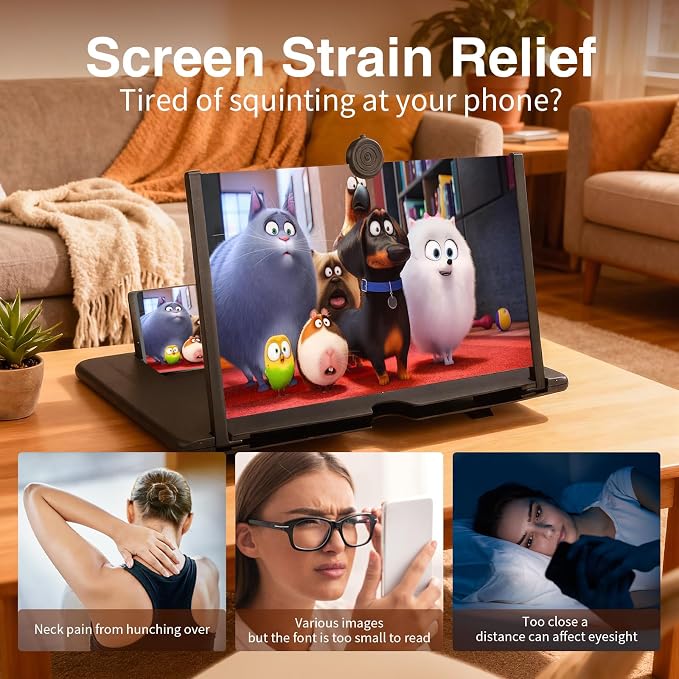 2pc Screen Magnifier Cell Phone Gifts for Men Tech Gadgets Amplifier Mobile Phone Tecnologia para Hombres Futuristic Amplificador De Pantalla para Celular Top Ten for iPhone Hi Def Big Screen