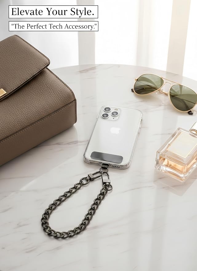 Metal Phone Wrist Lanyard Lightweight Aluminum Cellphone Strap Wristlet Classic Metal Phone Chain for Women and Men