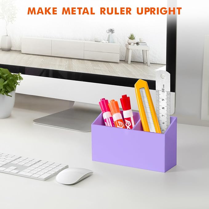 BEYGORM Magnetic Dry Erase Marker Holder for Whiteboard & Refrigerator | Non-slip Acrylic Pen Holder for Classroom, Fridge Magnet, Locker Organizer Accessories, Teacher & School Supplies(Purple)