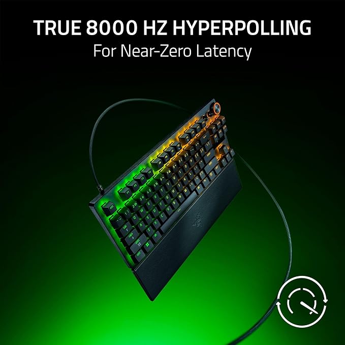 Razer Huntsman V3 Pro TKL 8KHz Esports Gaming Keyboard, Black | Analog Optical Switches Gen 2, 8KHz Polling, Razer Snap Tap, Rapid Trigger, Adjustable Actuation, Media Controls