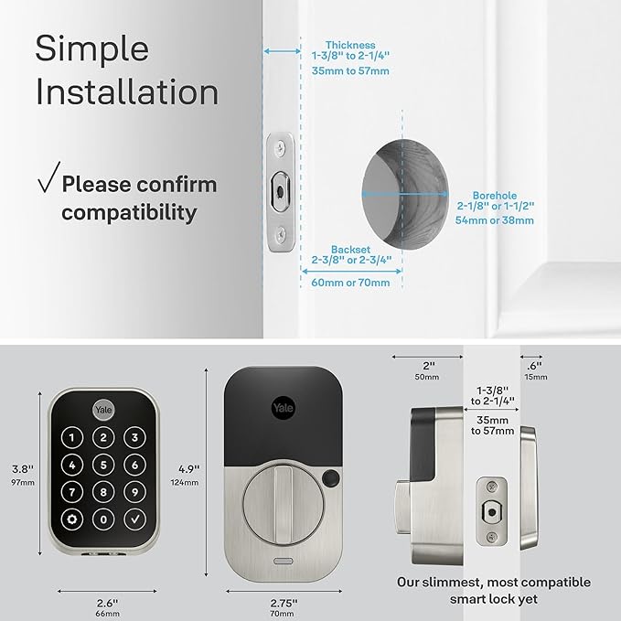 Yale Assure Lock 2 Touch Deadbolt, Lifetime Brass Key-Free Smart Lock with Wi-Fi Connected Touchscreen Keypad and Fingerprint Scanner for Code Entry and Remote Access, YRD450-F-WF1-P05
