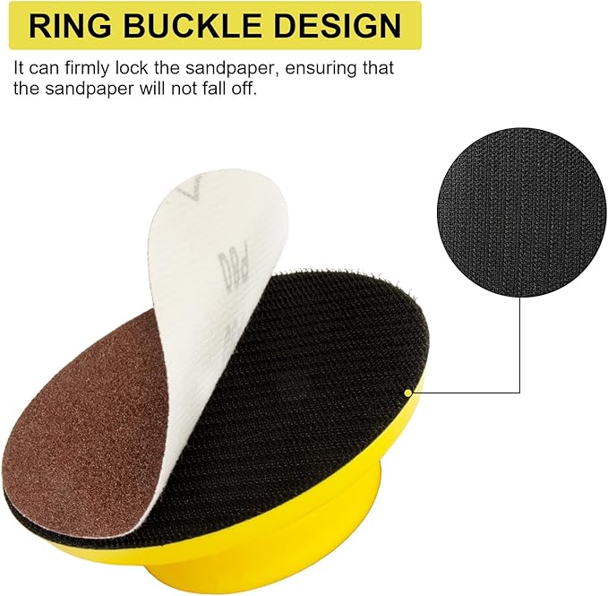 5 Inch Hand Sanding Block Hook and Loop Sanding Block 2 PCS Round and Mouse Hand Sanding Blocks Foam Sanding Blocks Auto Body Hand Sanders for Wood Mouse Sanding Pad Sandpaper Holder