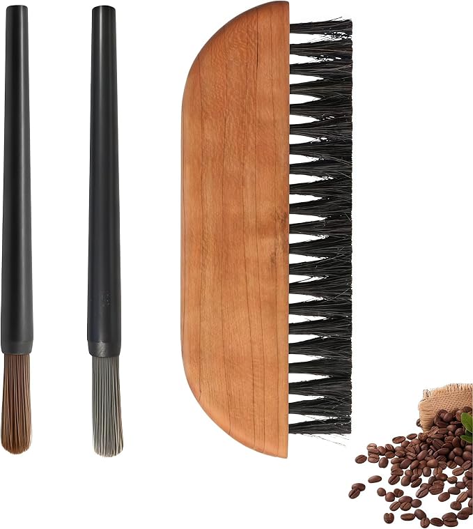 3-Piece Coffee Brush Grinder Cleaning Tool Household Cleaning Brush Set For Removing Coffee Grounds and Table Top Bar Coffee Powder