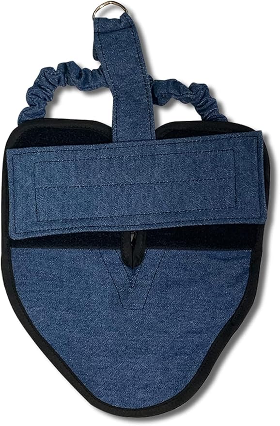 Hen Holster Bird Diaper, Wrap Around - for Hens, Roosters, Ducks, Geese, Leak-Proof Design, Comfortable Fleece Strap Bird Harness with Sewn-in Liner, Secure Hook and Loop Closure - S/M, Denim