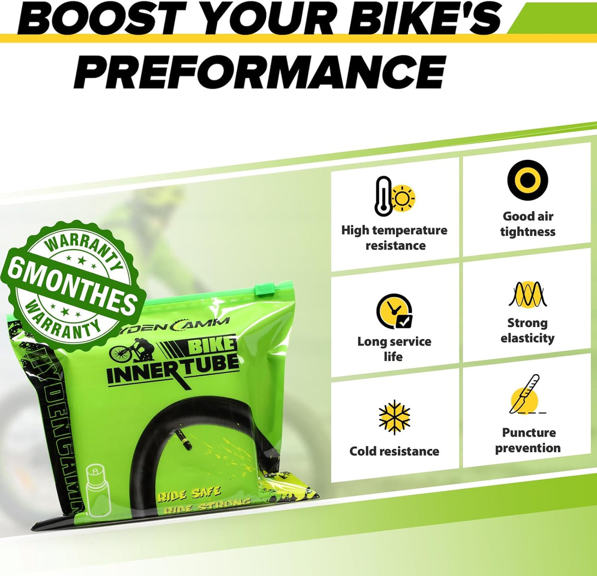 Reliable Bicycle Tube by [Brand Name] - 12" to 29" Sizes with 32mm AV Schrader Valve & 2 Tire Levers