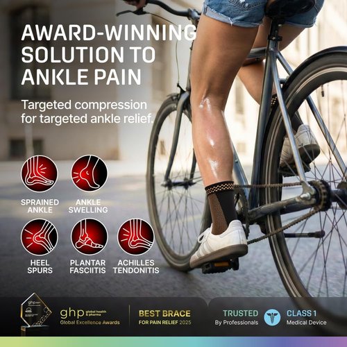 Modvel Ankle Brace - Compression Sleeve for Sprained Ankle & Achilles Tendonitis | Unisex Support