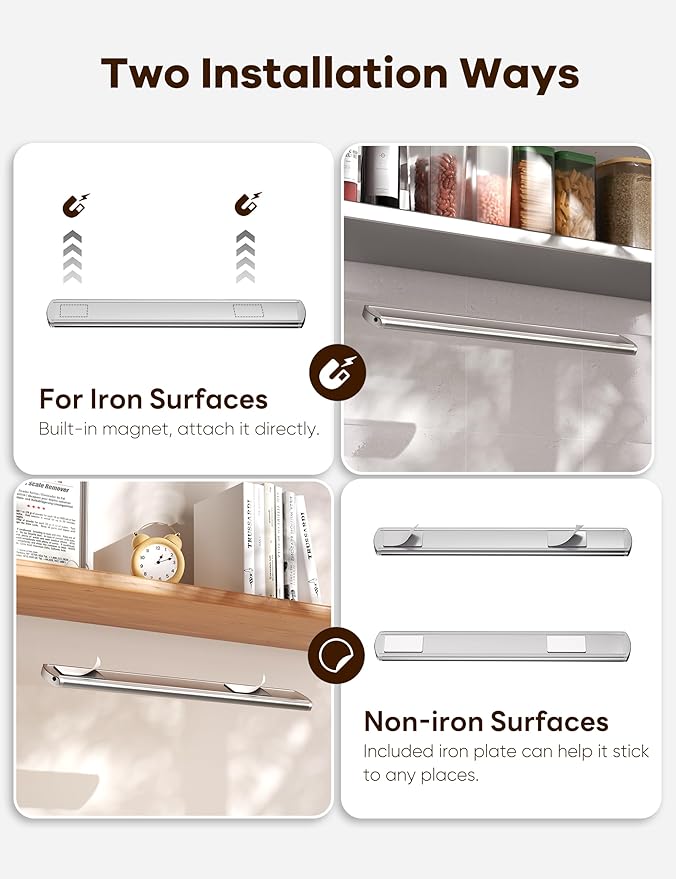 Joyzy Under Cabinet Lighting Motion Sensor Closet Lights Battery Operated Dimmable, 91 LED Rechargeable Under Sink Light, Wireless Under Counter Lights for Pantry RV Step Night Light Hallway