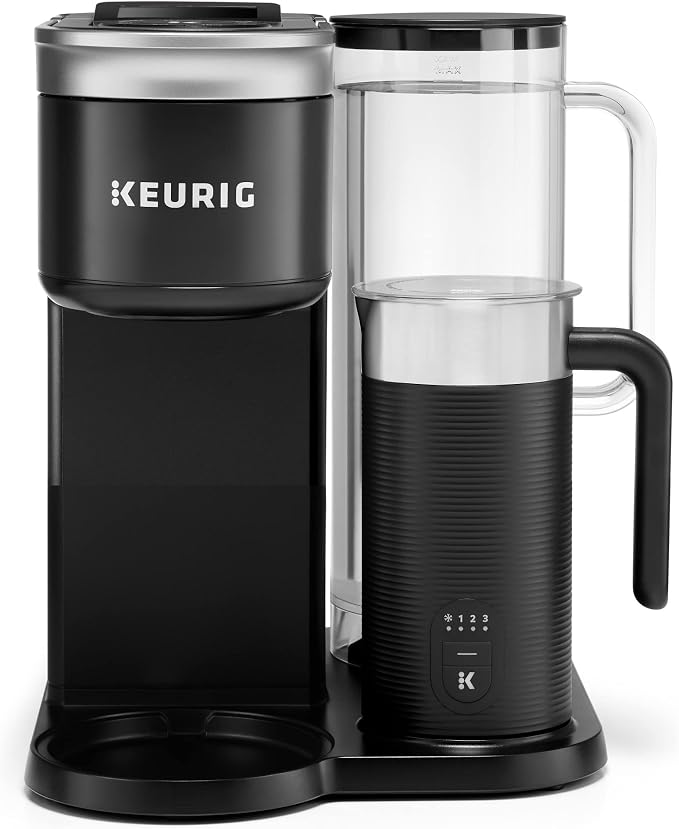Keurig K-Café SMART Single Serve Coffee Maker with WiFi Compatibility, Latte and Cappuccino Machine with Built-In Frother, 6 Brew Sizes, Black | WIFI Brewid Smart Brewing, Built-in Milk Frother for Lattes and Cappuccinos, 6 Brew Sizes, K-Cup Pod Compat...