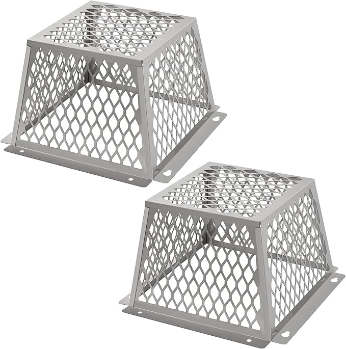 Dryer Vent Bird Guard,Dryer Vent Cover Guard for Most 5" to 6" Bathroom Exhaust Fan Ventilation Cover,8.5"Lx8.5"Wx6"H Stainless Steel Ventilation Bird Cage for Exhaust Fan Cover,2PCS