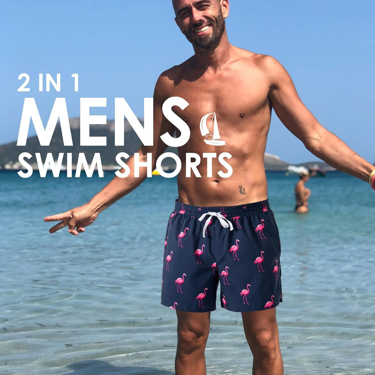 XOMZG Men's Swim Trunks - Quick Dry Beach Shorts with Mesh Lining & Pockets | Hawaiian Style