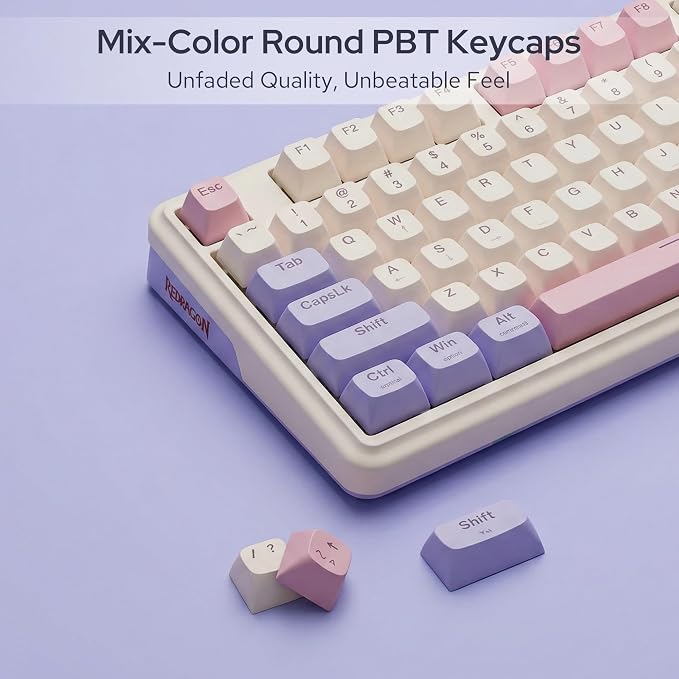 Redragon K768 PRO Wireless 100-Key Gasket Gaming Keyboard, Knob + 8000mAh | Multi-Function Control Wheel, 0-Delay Tri-Mode, Cushioned 5-Layer Noise Dampening for Creamy Thocky Sound, Practical 95% Size
