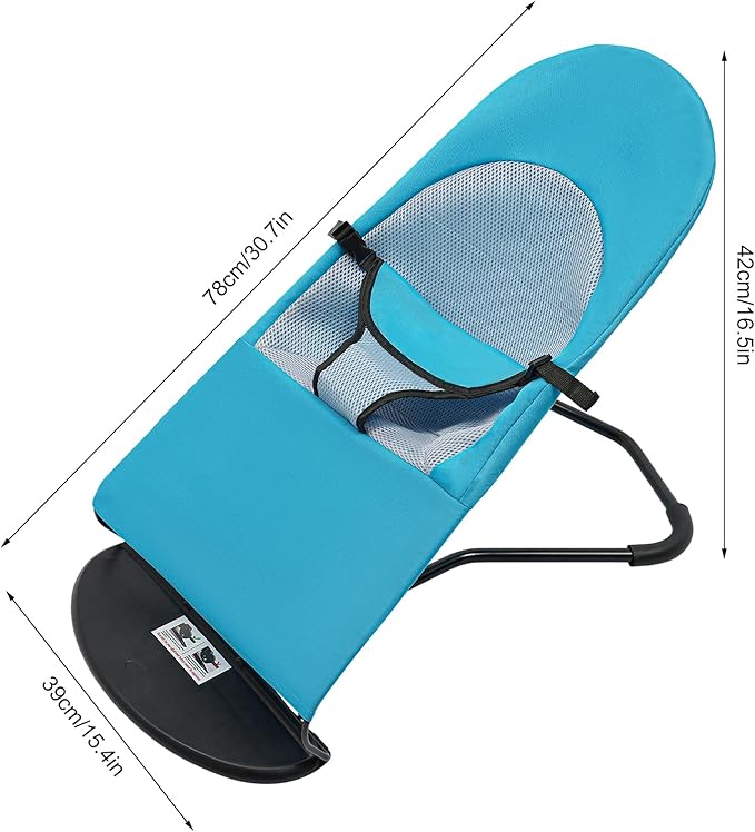 Pet Rocking Chair, Portable Foldable Pet Rocker Bed with 3-Level Adjustable Height, No Assembly Required Breathable Pet Lounger for Small Dogs & Cats Under 33lbs (Blue)