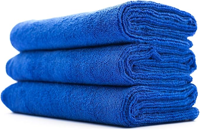 The Rag Company - Sport & Workout Towel - Gym, Exercise, Fitness, Spa, Ultra Soft, Super Absorbent, Fast Drying Premium Microfiber, 320gsm, 16in x 27in, Royal Blue (3-Pack)