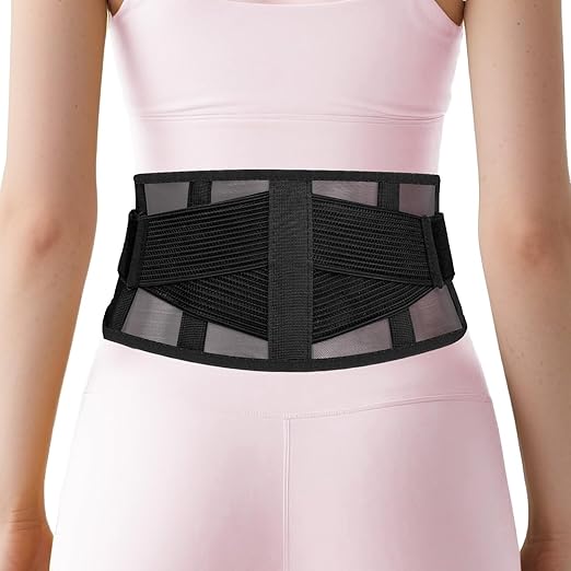 Ultra Breathable & Thin Back Brace for Lower Back Pain – Lightweight, Adjustable Back Brace Belt for Women and Men | Comfortable Lumbar Compression Brace for Sciatica, Scoliosis, Wear Under Clothing