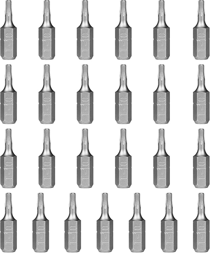 HPHOPE T10 Screwdriver Bit Set, Torx Bits T10, 1/4" Hexagon Bit (Length: 1", 25 Pack)