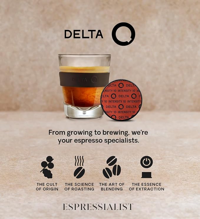 Delta Q Quick Espresso Pods Coffee Machine for Delta Capsules, Red