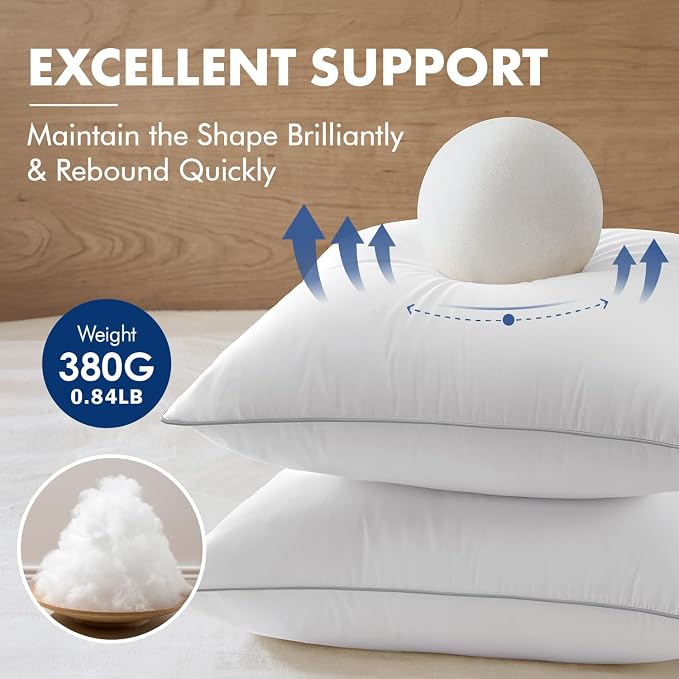 MIULEE 16x16 Inch Pillow Inserts Pack of 4 with 100% Cotton Cover | Throw Pillow Inserts, Square Decorative Pillow Inserts for Sofa Bed Couch Bench