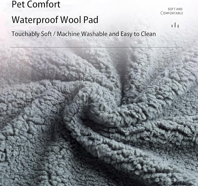 Waterproof Pet Blanket, Lovers Blanket Reversible Plush Sherpa Fleece Furniture Protector for Sofa, Bed & Couch, Liquid & Pee Proof Dog Blanket Cover for Dogs Cats Lovers Couples (Gray, L(57"x65"))