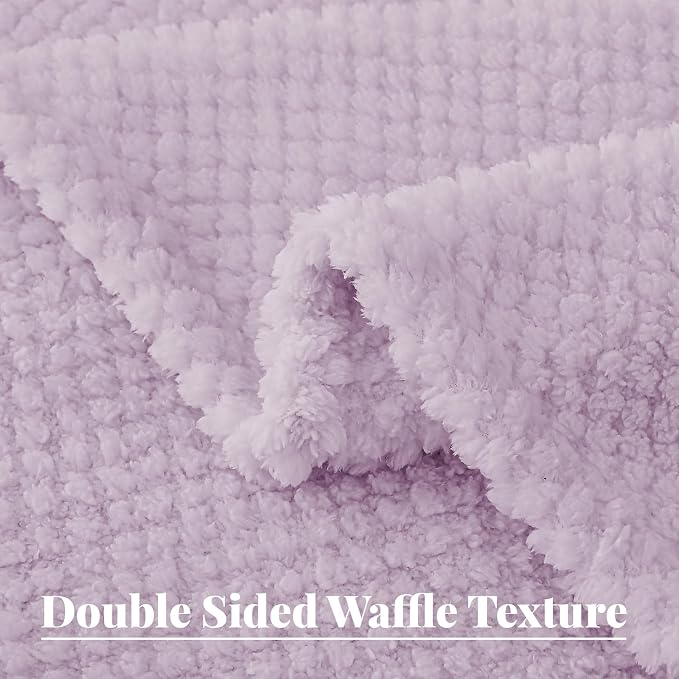 Whale Flotilla Soft Fleece Twin Size Bed Blanket, Lilac | 60x80 Inch, Suitable for Bed, Fluffy Fuzzy Jacquard Blankets for All Season, Lightweight and Cozy