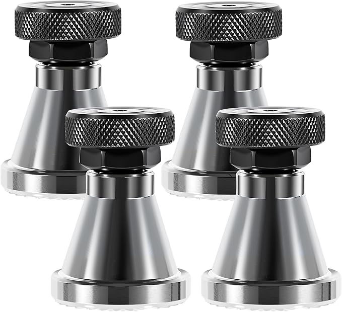 4 PCS Adjustable Screw Jack Stands, 2.63" to 4.02" Heavy Duty M18 Post Machinist Screw Jack Stands, 5 Tons Capacity for Large Drilling Milling Machines Leveling Jacks