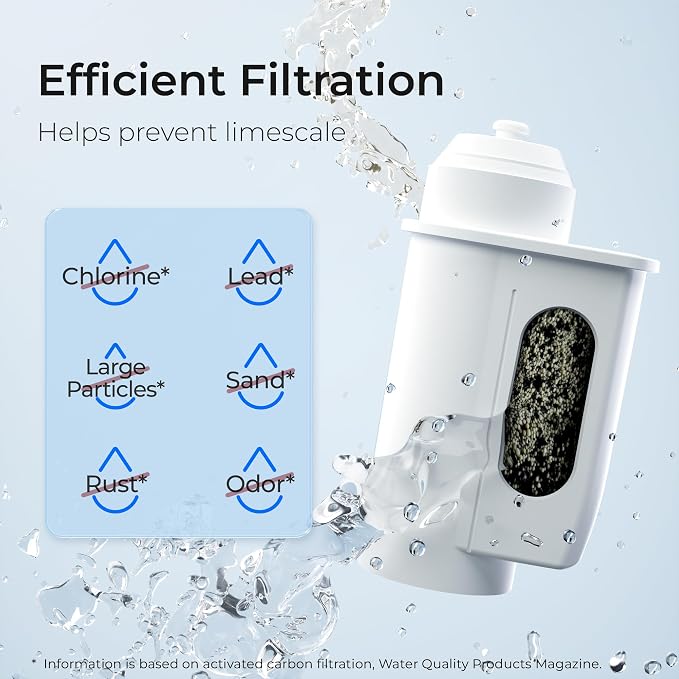 Waterdrop TCZ7003 filter Replacement for Bosch® TCZ7003 Filter 4 Pack | Replacement for Bosch® Espresso Machine Coffee Water Filter, Siemens®, TZ70003, TÜV SÜD Certified, 4 Pack