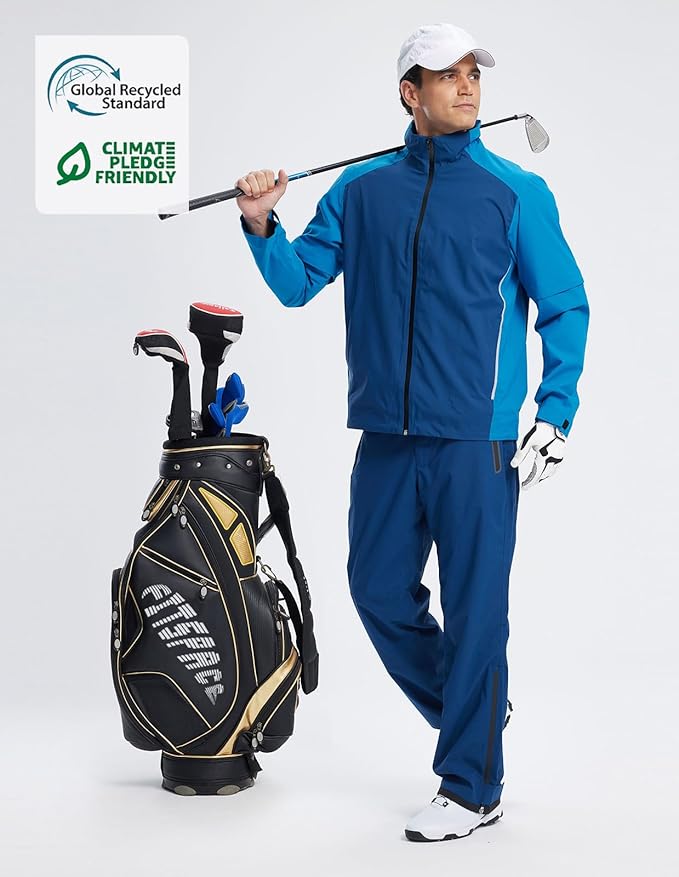 fit space Waterproof Golf Rain Suits for Men Performance Rain Jackets and Pants for All Sports