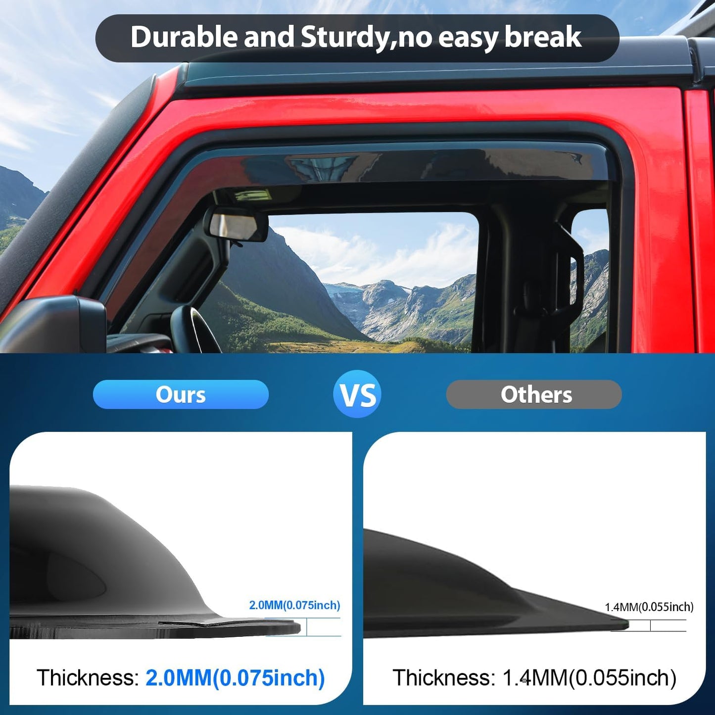 Nilight in Channel Rain Guards for Chevy Silverado/Sierra 2500HD/3500HD 2020 2021 2022 2023 2024 2025 Crew Cab Original Window Deflectors, Vent Window Visors-4PCS