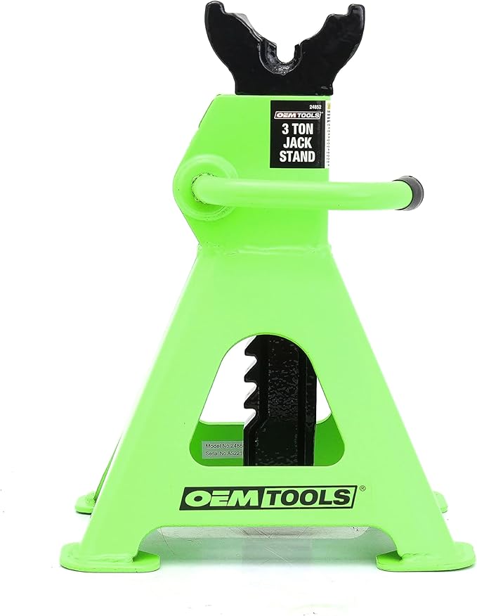 OEMTOOLS 24852 3 Ton Jack Stands, Jack Stands 3 Ton for Cars, SUVs, and Light Trucks, 11 to 16-1/2 Inch Adjustable Height, Ratcheting Design, Welded Foot Pads