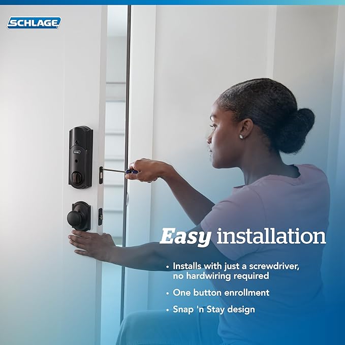SCHLAGE BE469ZP CAM 605 Connect Smart Deadbolt With Alarm Inbuilt Camelot Trim In Bright Brass