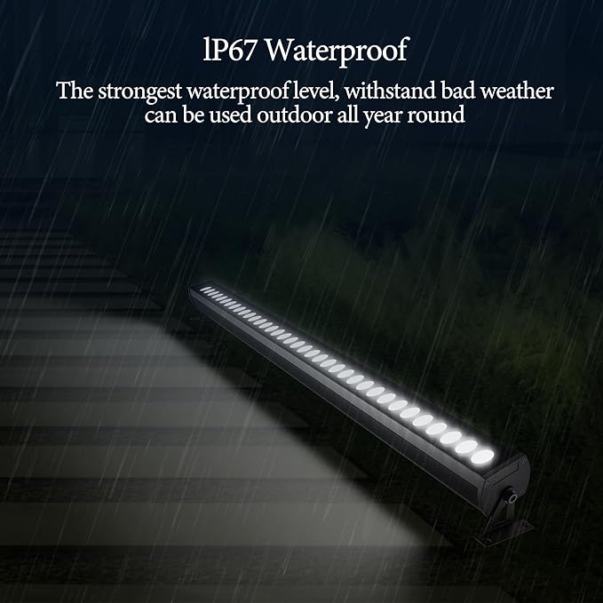 Smart Wall Washer Light 6CCT Adjustable Color Temperature & Dimmable 1%-100%, Super Bright LED Bar Light with Smart APP Control, Waterproof IP65, Timer & Remote for Indoor/Outdoor Decor