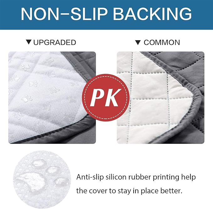 Waterproof Dog Bed Covers for Couch Protection, Water-Resistant Soft Dog Pet Blanket Anti-Slip Dog Blanket for Bed, for Furniture Bed Couch Sofa (Grey,30x70inch)