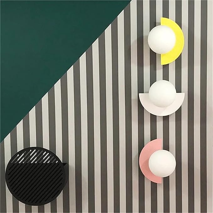 Bedside LED Macaron Room Wall Lamp Minimalist LivingRoom Background Decoration Sconce Colorful Lighting(Yellow)