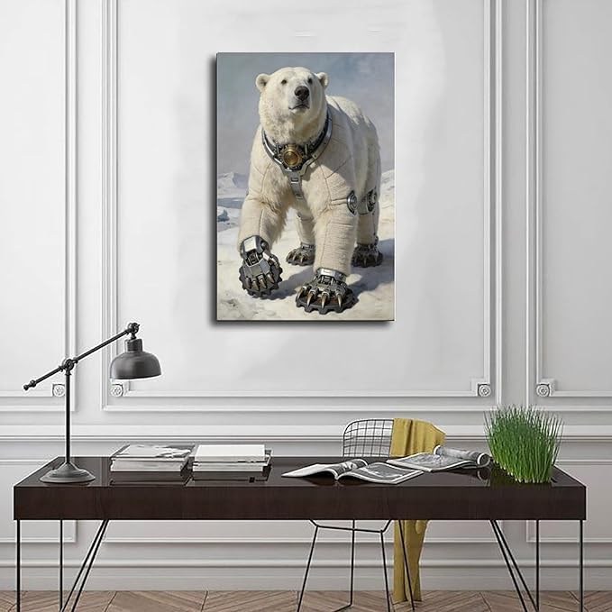 Framed Futuristic Fantasy Wall Art for Living Room TV Wall Modern Tech Style Home Decor 12x18inch(30x45cm)