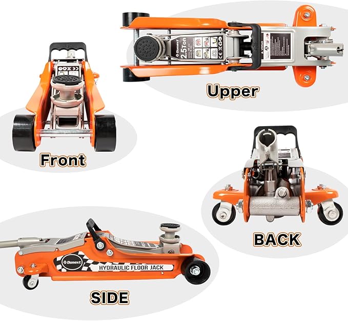 Donext 2.5 Ton Low Profile Racing Floor Jack, Heavy Duty Steel Construction, Lifting Range 3.35"-14.17"