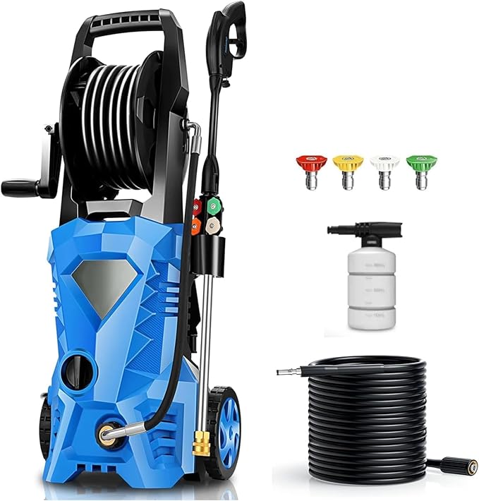 5000PSI Electric Pressure Washer 2026 2.8GPM High Power Washer with 4 Pressure Nozzle and Soap Bottle for Home, Car Washing, Fence Cleaning, Patio (Blue)