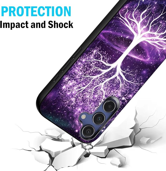 Designed for Galaxy S25 FE Phone Case,Slim Silicone Shockproof Protective Case for Galaxy S25 FE 6.7 inch,Life Tree