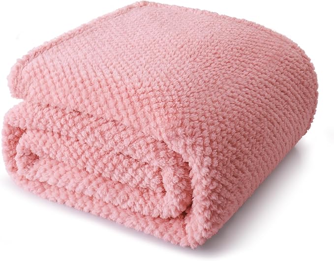 Whale Flotilla Soft Fleece Queen Size Bed Blanket, Pink | 90x90 Inch, Suitable for Bed, Fluffy Fuzzy Jacquard Blankets for All Season, Lightweight and Cozy