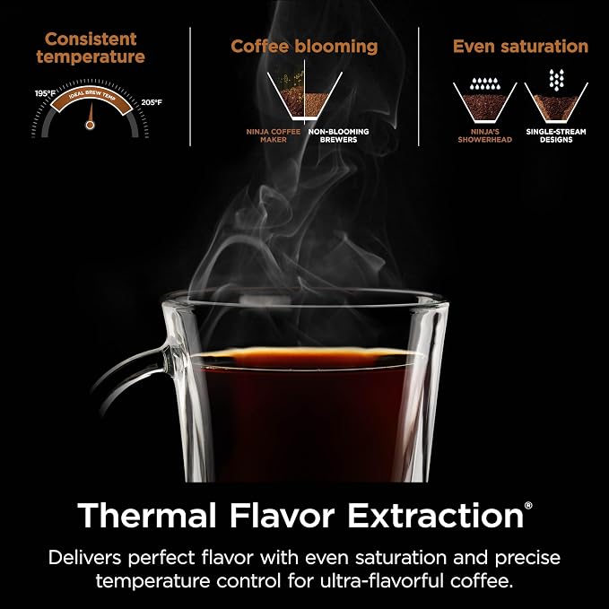 Ninja Hot & Iced XL Coffee Maker with Rapid Cold Brew, Black, CM371 | 4 Brew Styles, 8 Sizes Small Cup to Travel Mug, Single-Serve Coffee Brewer, 12-Cup Carafe, Removable Reservoir