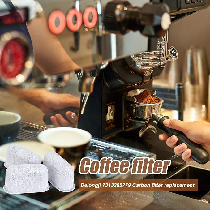 3pcs Coffee Maker Filter Replacement, Water Filter for Delonghi 7313285779 | Activated Carbon Water Filter for Espresso Coffee Machine, Cafe Maker Accessories for Delonghi Compatible with 7313285779