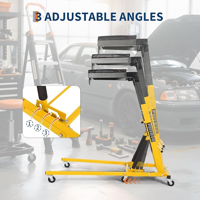 Top Automotive Creeper,Engine Topside Creeper with Adjustable Height 49.21 in to 68.89 in, 400 LBS Capacity High Topside Creeper,6 Swivel Caster Wheels, Heavy Duty Foldable Garage Creepers for Auto