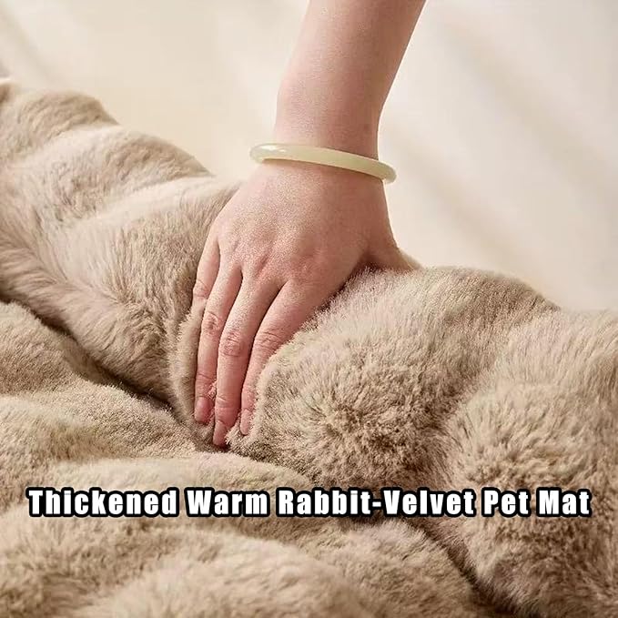 Dream Cloud Pet Sofa Bed, Dream Cloud Pet Sofa Bed Cover, Cozy Rabbit-Velvet Non-Slip Washable Fluffy Plush Pet Mat for Furniture Protection, Soft Couch Bed for Dogs & Cats (White, 80X80 CM)