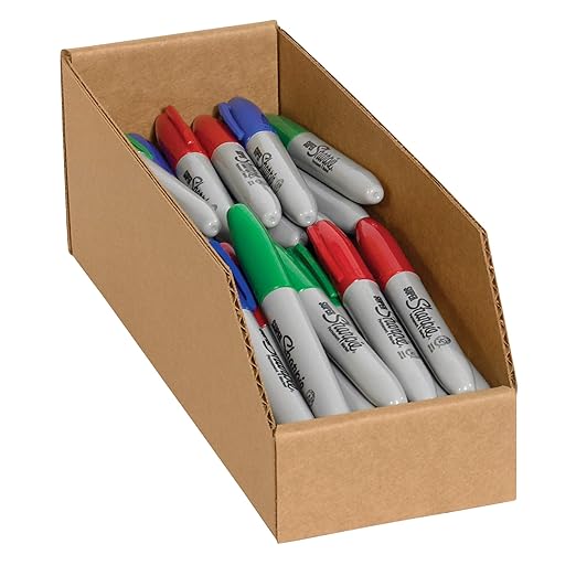 BOX USA BBINMT412K Open Top Bin Boxes, 4" x 12" x 4 1/2", Kraft (Pack of 50)